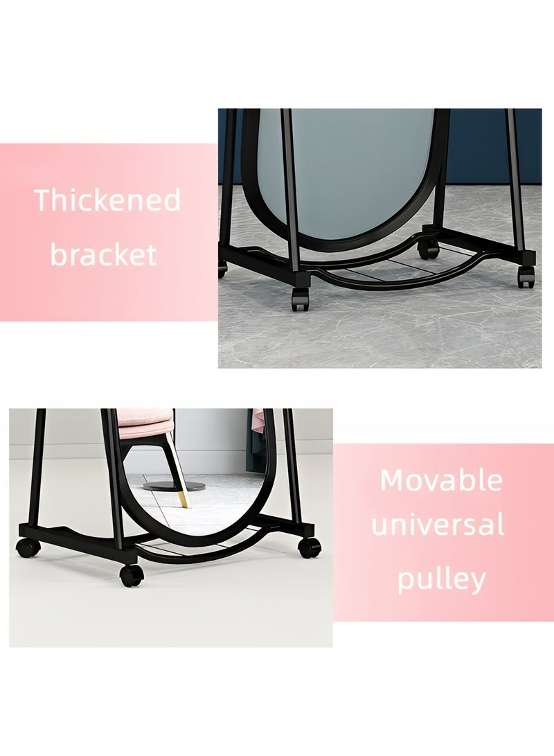 Taimi Elegant Mirror 160x38cm - Decorative Mirror with Strong Black Stand - Dressing Mirror with 4 wheels for easy movement  - Image 4