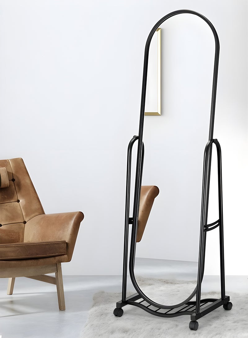 Taimi Elegant Mirror 160x38cm - Decorative Mirror with Strong Black Stand - Dressing Mirror with 4 wheels for easy movement - Image 5