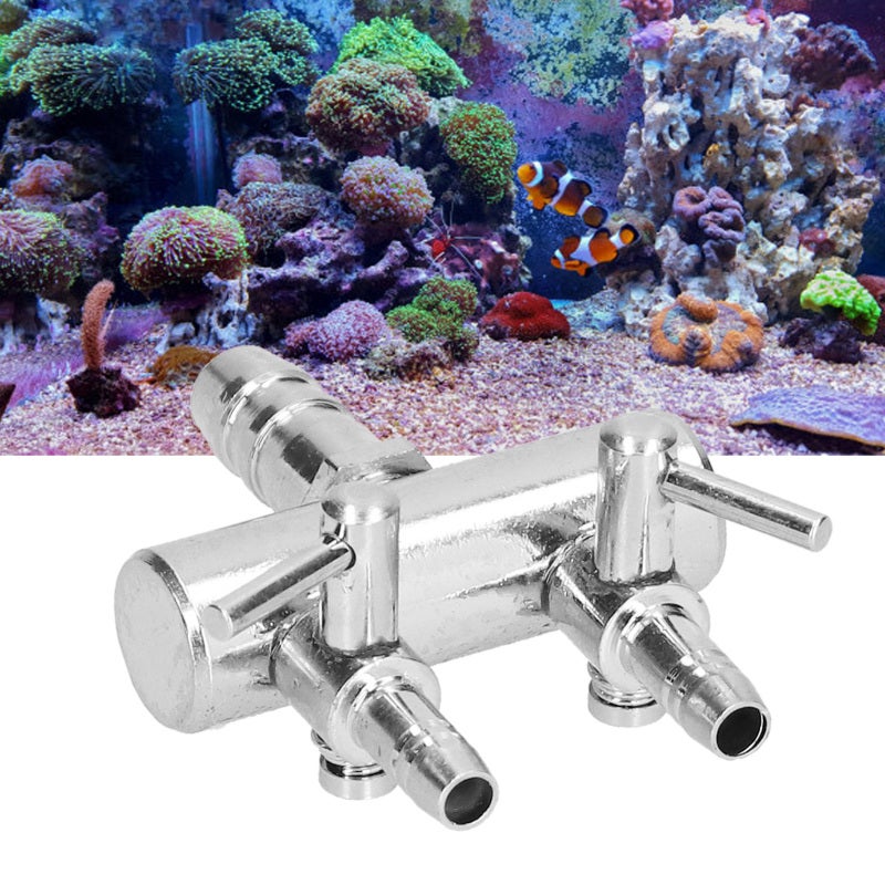 Stainless Steel Fish Tank Distribution Valve - 0.3in Inlet 0.2in Outlet Oxygen Pipe Flow Control for Aquarium Gas Shunting - Image 3