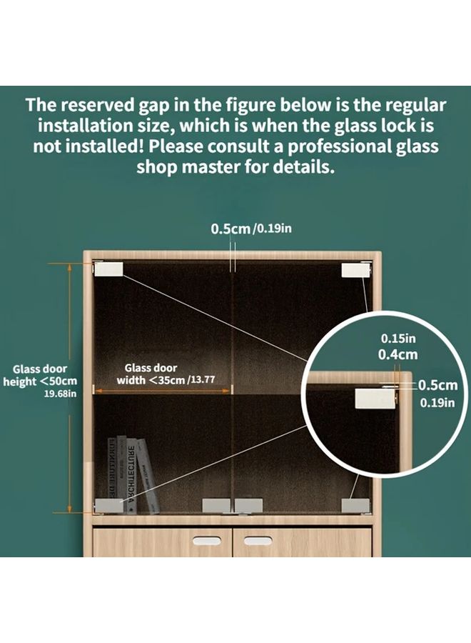 1 Set Contemporary Metal Glass Hinges With Integrated Rotating Clamp Side Mount Design - Image 4