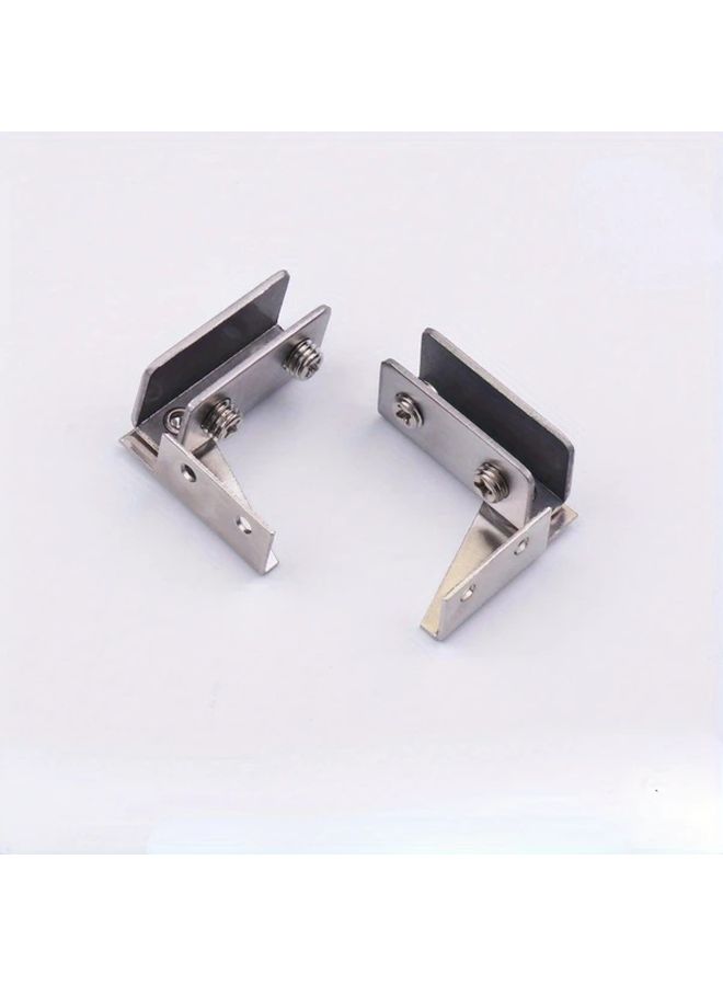 1 Set Contemporary Metal Glass Hinges With Integrated Rotating Clamp Side Mount Design - Image 5