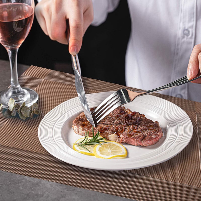 Ramkuwar PVC Placemat 8 PCS of Non Slip Place Mats Washable Vinyl Placemats Set of 8 Brown - Image 5