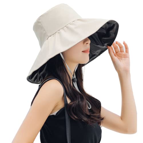 Caviotess Women Summer Rain Hat UV UPF 50 Sun Protection Wide Brim Hat Sun Hat Foldable Bucket Hat Blue - Image 1