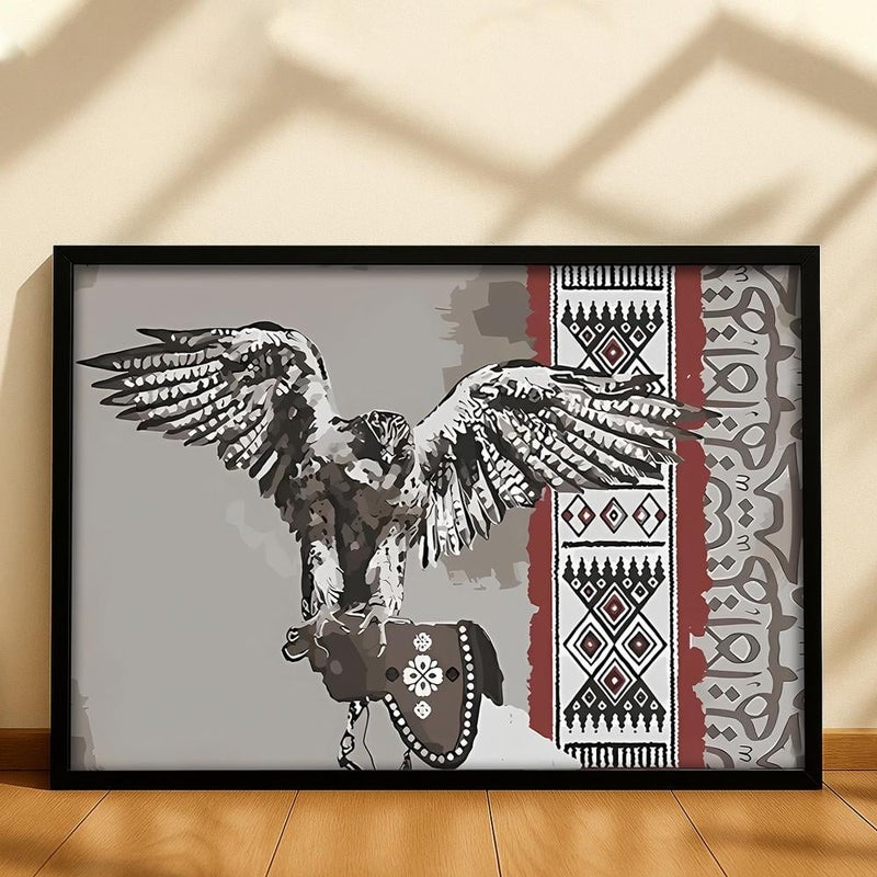 ماركتنا لوحة قماشية بتصميم الفن النجدي مع برواز مجوف مقاس (60×40) قطعة واحدة - Image 2