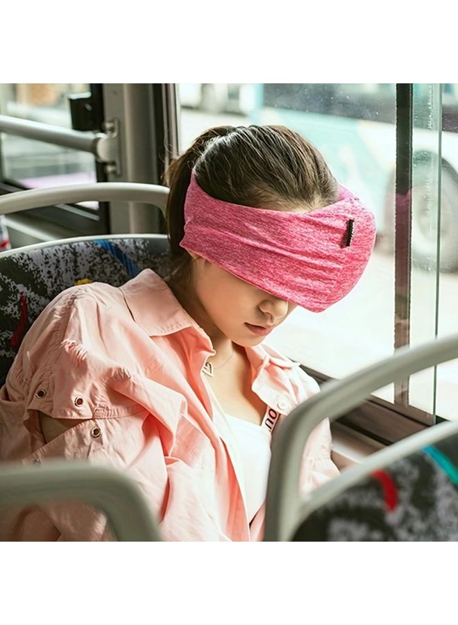 وسادة رقبة محمولة وردية وقناع عين للسفر أو القيلولة في المكتب مع حزام قابل للتعديل - Image 4