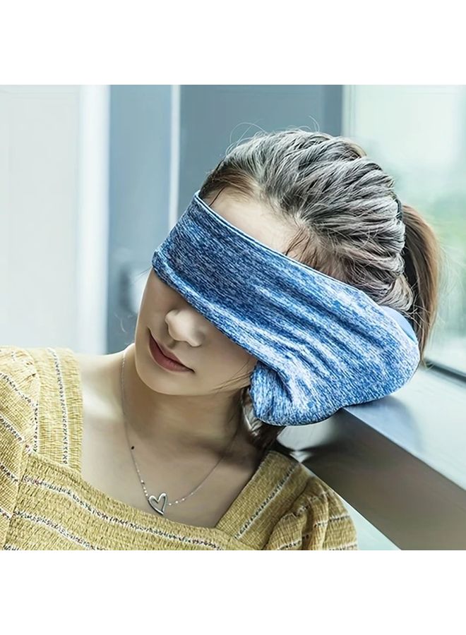 وسادة رقبة محمولة وردية وقناع عين للسفر أو القيلولة في المكتب مع حزام قابل للتعديل - Image 3