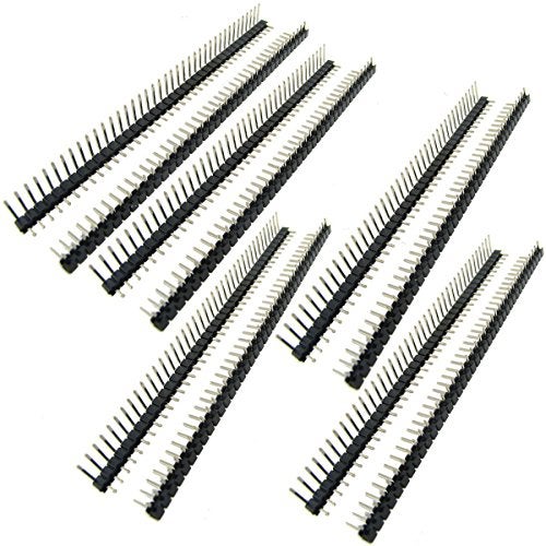 YXQ 40 Pin Headers Right Angle Single Row 2.54mm Pitch Male Header for Breadboard 10Pcs,100mm Length Black - Image 4