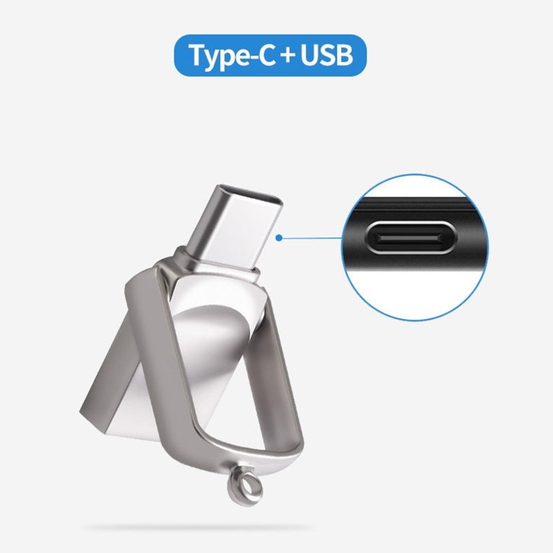 ذاكرة USB-C ثنائية الواجهة من المعدن بسعة 32 جيجابايت - ذاكرة USB مزدوجة الاستخدام للكمبيوتر والهاتف محمول - منفذ Type-C من المعدن 2.0 - Image 3