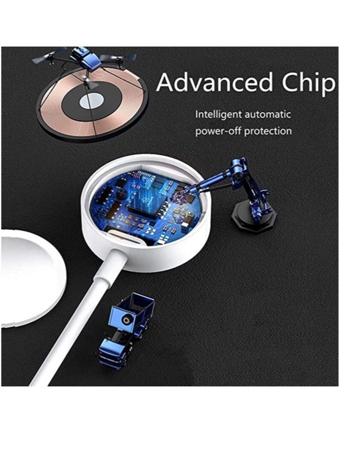 Updated Version Certified Magnetic Wireless Portable Watch Charger Charging Cable Charger Charging Cable Cord Compatible For Apple Watch Series (6/5/4/3/2/1) - White - Image 2