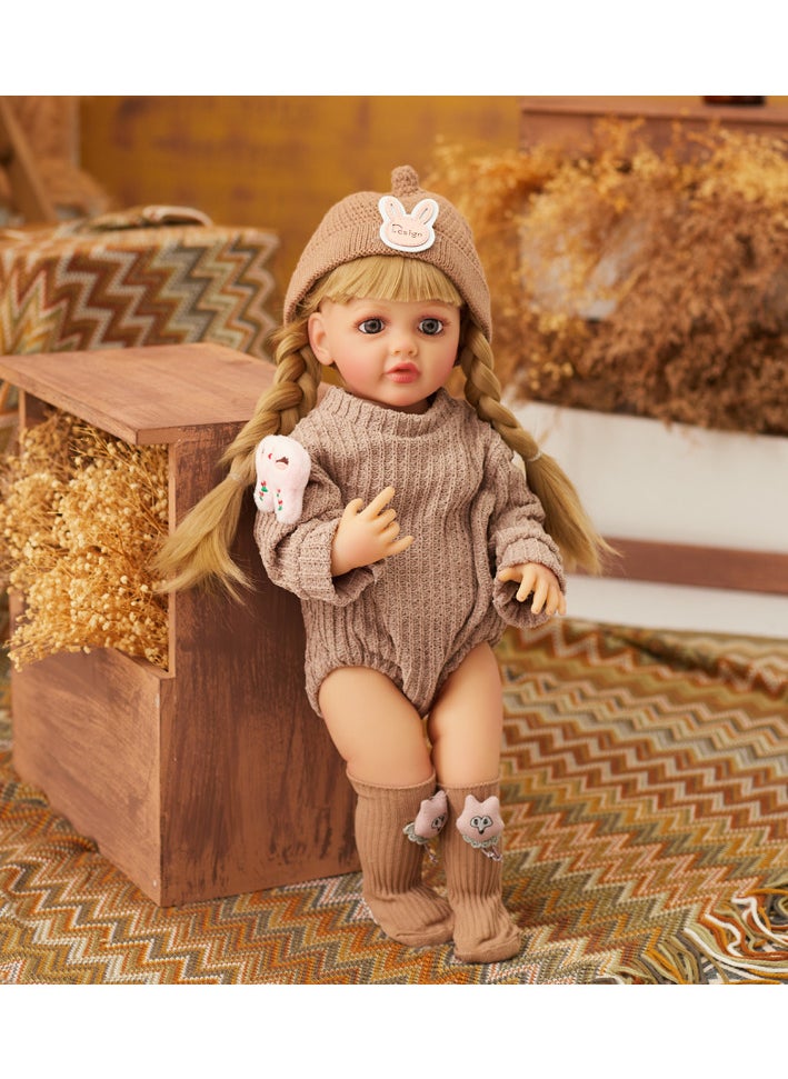 OLUDENIZ Realistic Full Silicone Baby Doll – 55 cm Tall,  Lifelike Features and Fashionable Outfits  - Image 4