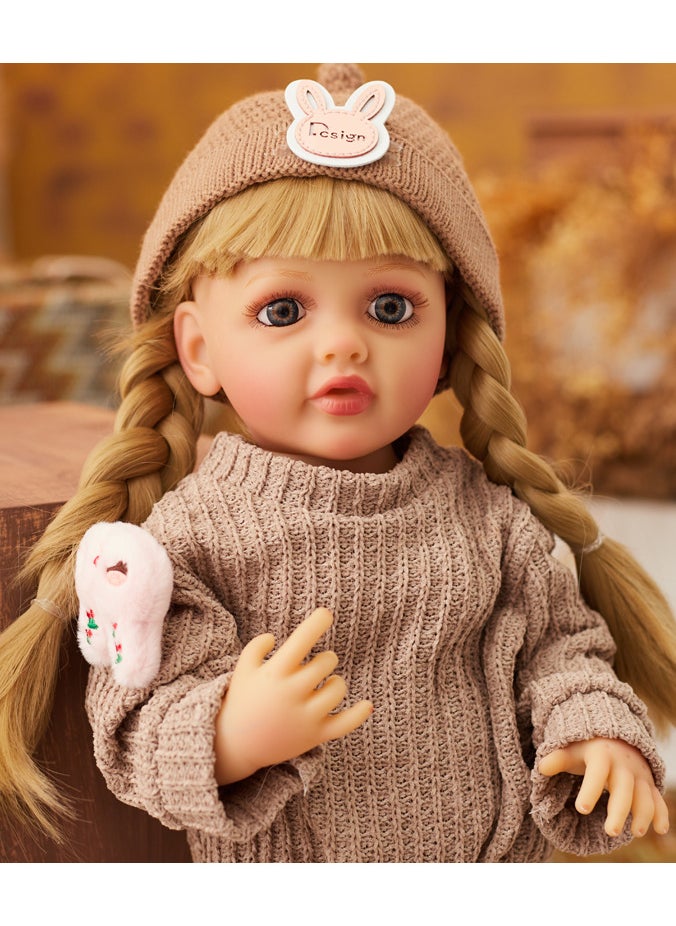 OLUDENIZ Realistic Full Silicone Baby Doll – 55 cm Tall,  Lifelike Features and Fashionable Outfits  - Image 2