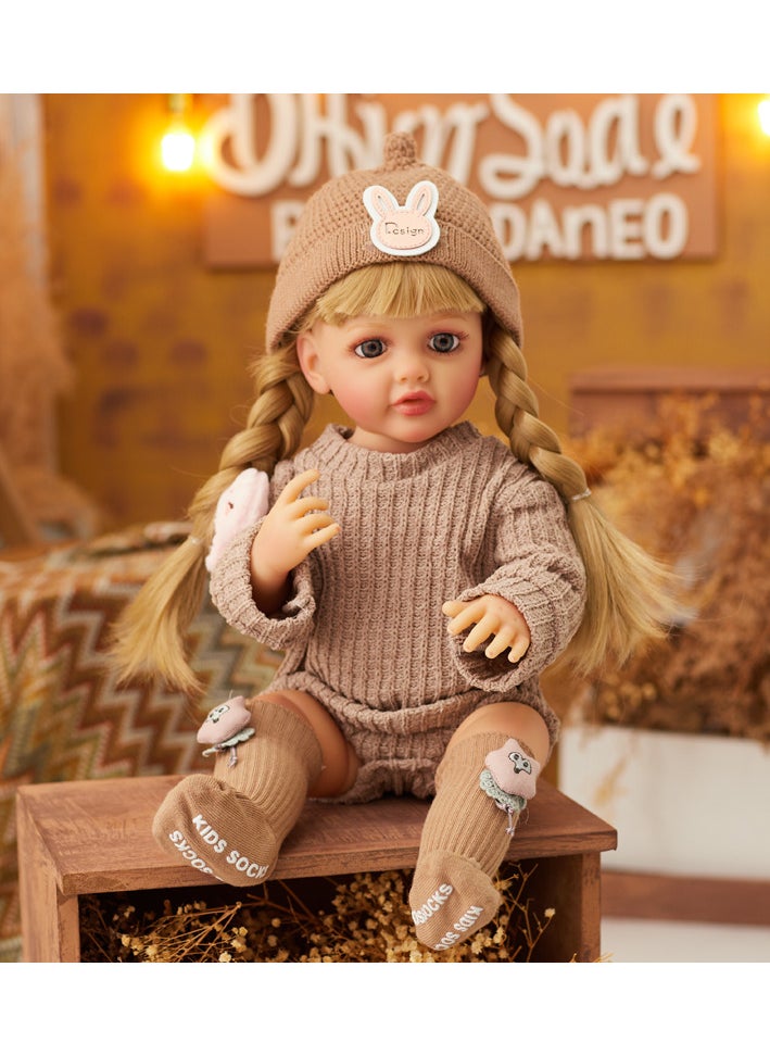 OLUDENIZ Realistic Full Silicone Baby Doll – 55 cm Tall,  Lifelike Features and Fashionable Outfits  - Image 3