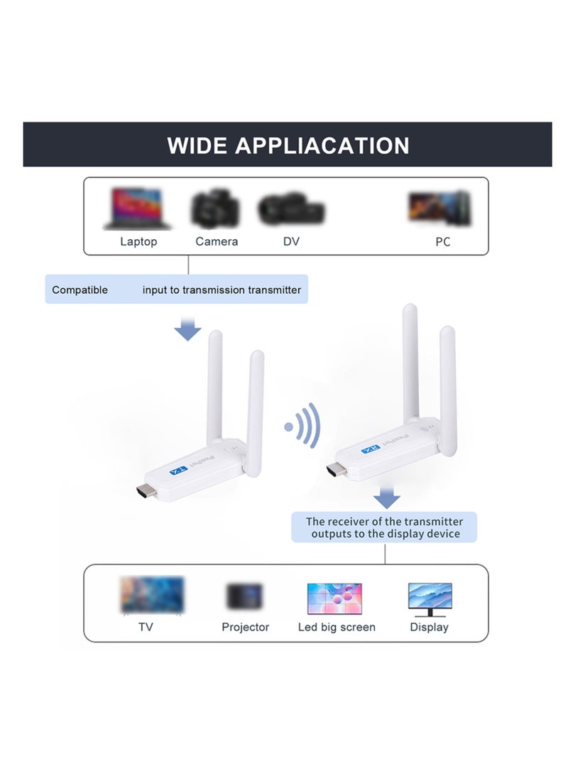 For Wireless HDMI Transmitter Dual Mode Display 5Ghz Stable Casting for Laptops Cameras Game Consoles Transmission Distance Up to 164 Feet Compatible Wireless HDMI Transmitter and Receiver  - Image 4