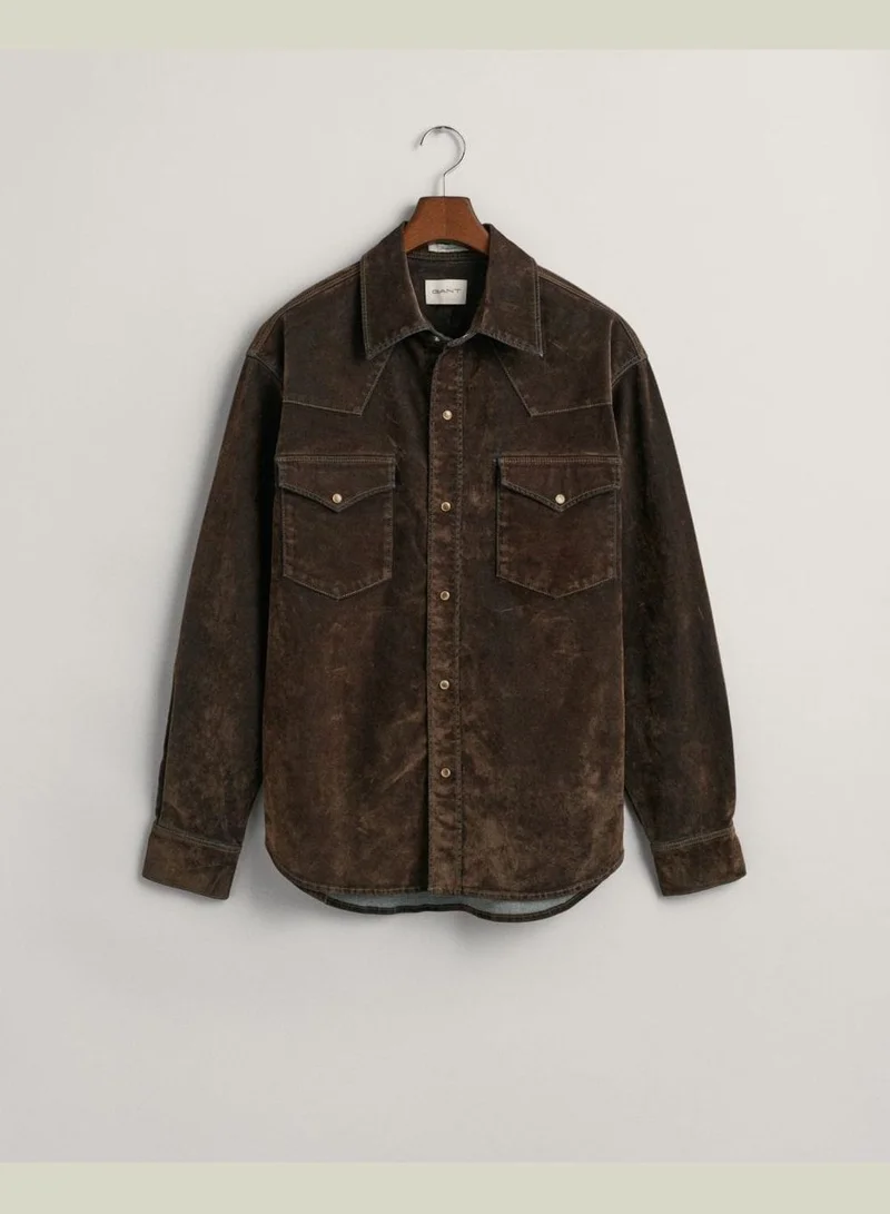 GANT Oversized Flocked Velvet Rodeo Shirt