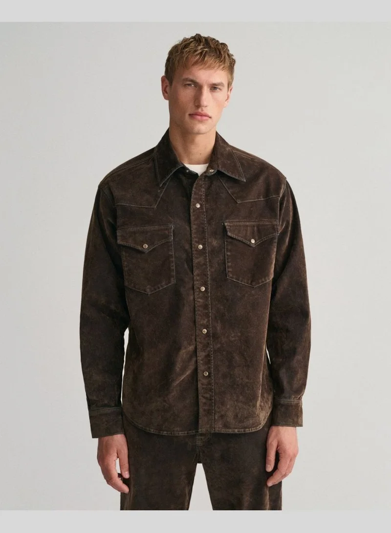 GANT Oversized Flocked Velvet Rodeo Shirt