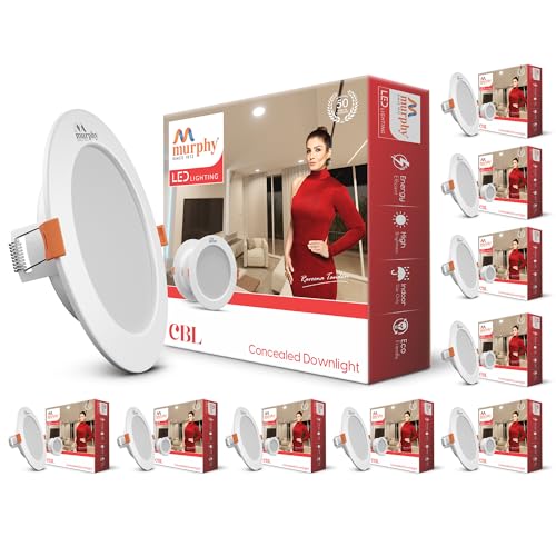 Murphy 9W LED Cool White CBL Round Panel Conceal Box Down Light, Pack of 10,Aluminium - Image 1