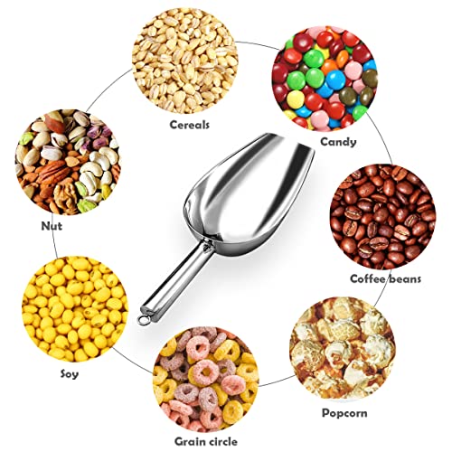 CADAVO Metal Ice Scoop 6 Oz，Kitchen Ice Scooper for Ice Maker, Small Food Scoops for Bar Party Wedding Pet Dog Food, Stainless Steel Silver - Image 5