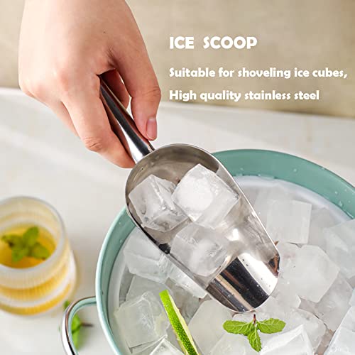 CADAVO Metal Ice Scoop 6 Oz，Kitchen Ice Scooper for Ice Maker, Small Food Scoops for Bar Party Wedding Pet Dog Food, Stainless Steel Silver - Image 2