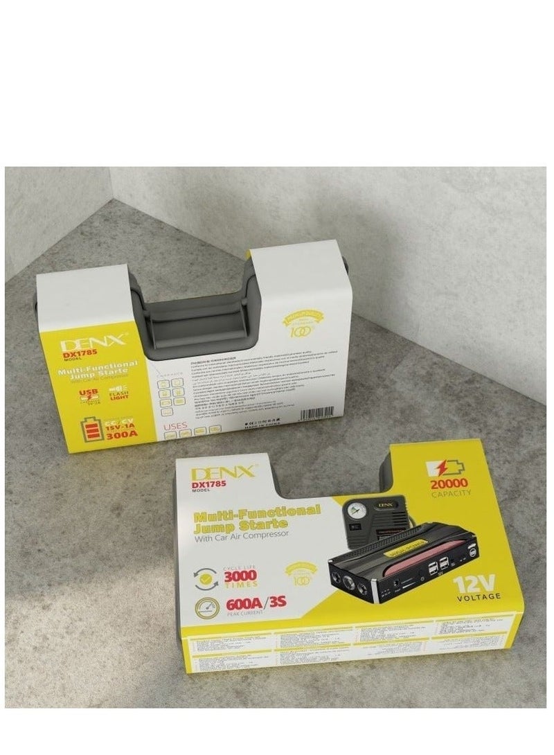 Denx DX1785 portable car starter subscription battery + 20000 mAh multi-use air blower - Image 1