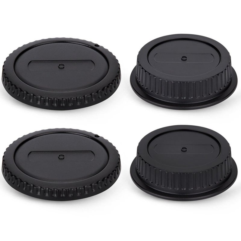 JJC 2-Pack Body Cap Cover and Rear Lens Cap Kit for Canon EOS Rebel T6 T7 T5 T4i T5i T6i T6s T7i T8i SL1 SL2 SL3 60D 70D 77D 80D 90D 5D Mark II III IV 6D 7D & More Canon DSLR Camera with EF EF-S Lens - Image 2
