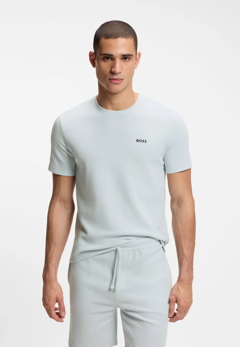 BOSS Cotton-blend pyjama T-shirt with embroidered logo