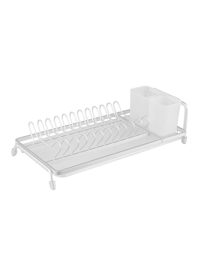 Royalford Dish Rack- RF12279/ Single Layer Organizer for Kitchen to Keep Plates, Bowls, Quarter Plate, Cutlery, etc., Holds 11 Plate/ Aluminum Alloy Drying Stand with PP Drainer Board Multicolor - Image 1