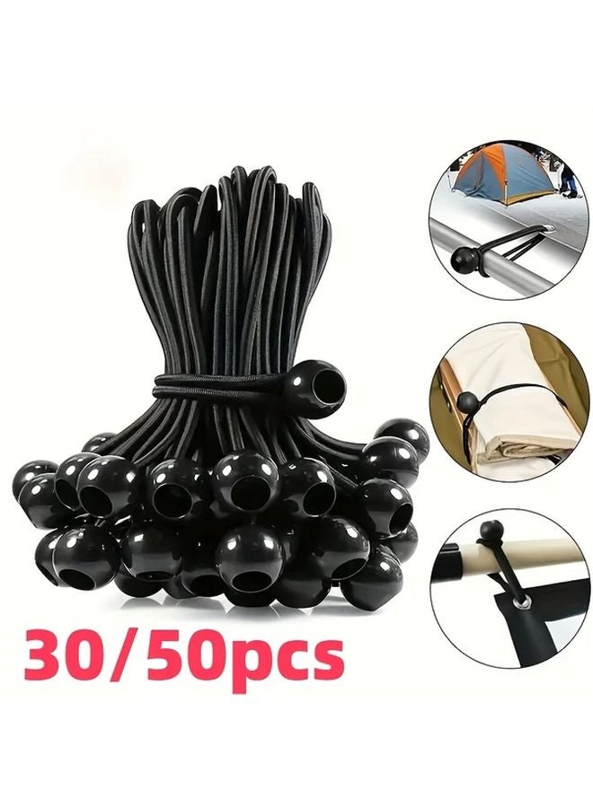 30pcs Black Heavy Duty Bungee Cords with UV Resistant Balls Tie Down Kit - Image 2