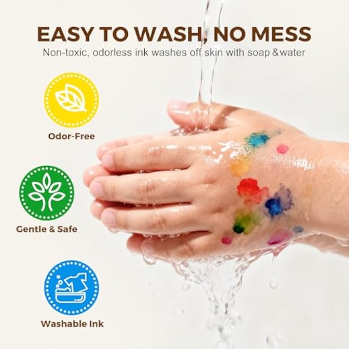 JARMELO WASHABLE DOT MARKERS FOR TODDLERS 1-3, 12 COLORS DOT PAINTS WITH 108 PDF & 20 ACTIVITY PAPERS, NON-TOXIC BINGO PENS FOR TODDLERS 2-4, KIDS ARTS AND CRAFTS SUPPLIES - Image 5