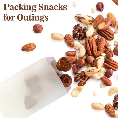 MAQIHAN 100 Glassine Wax Papper Bags - Glassine Envelopes Wax Paper Sandwich Food French Fry Bags Individual Cookie Sleeves Cake Slices Soap Bars Packaging Treat Bags Desserts Baked Goods Wrappers Bag - Image 5