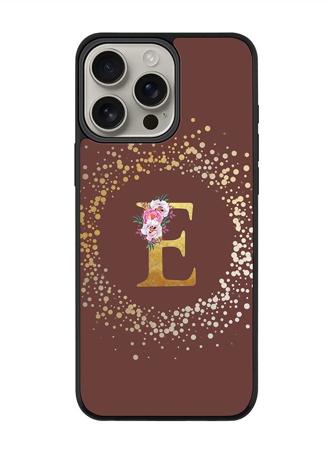Stylizedd For iPhone 16 Pro Max Case [Compatible with MagSafe] Slim Magnetic cover Phone Case iPhone 16 Pro Max -Custom Monogram Floral - E (Brown ) - Image 1