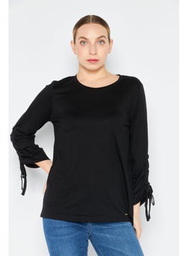 Women Crew Neck Long Sleeve Solid Top, Black - pzsku/Z8B0735C0FD49E4DA1D1EZ/45/_/1737641789/dd8d2afb-1f74-4eb1-9139-ee158e8a7669