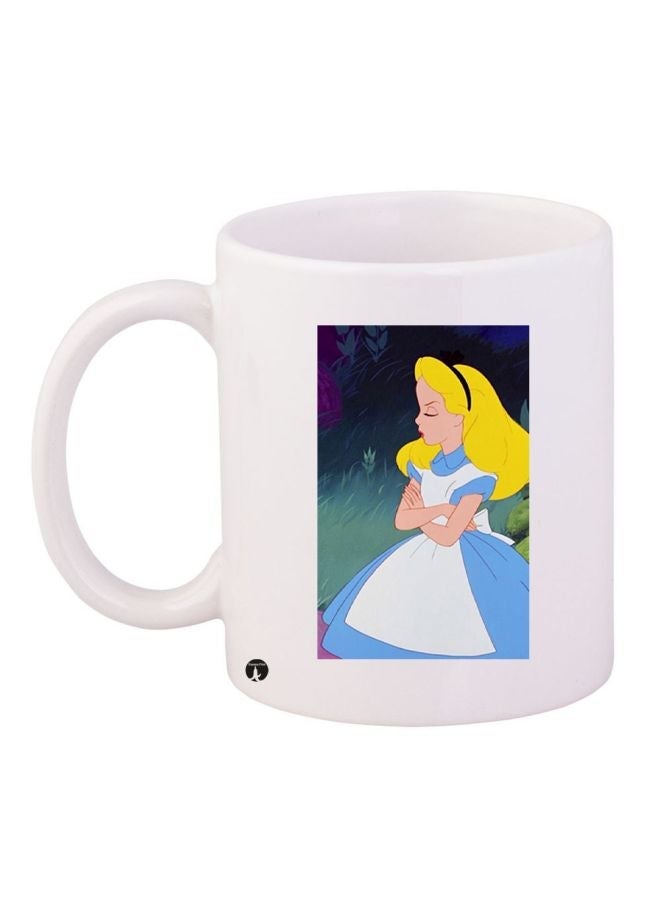 RYN Cartoon Printed Coffee Mug White/Blue/Yellow 11ounce
