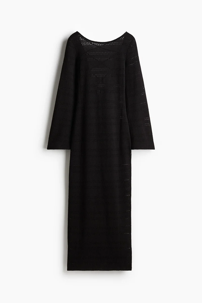 H&M Lacing-detail hole-knit dress