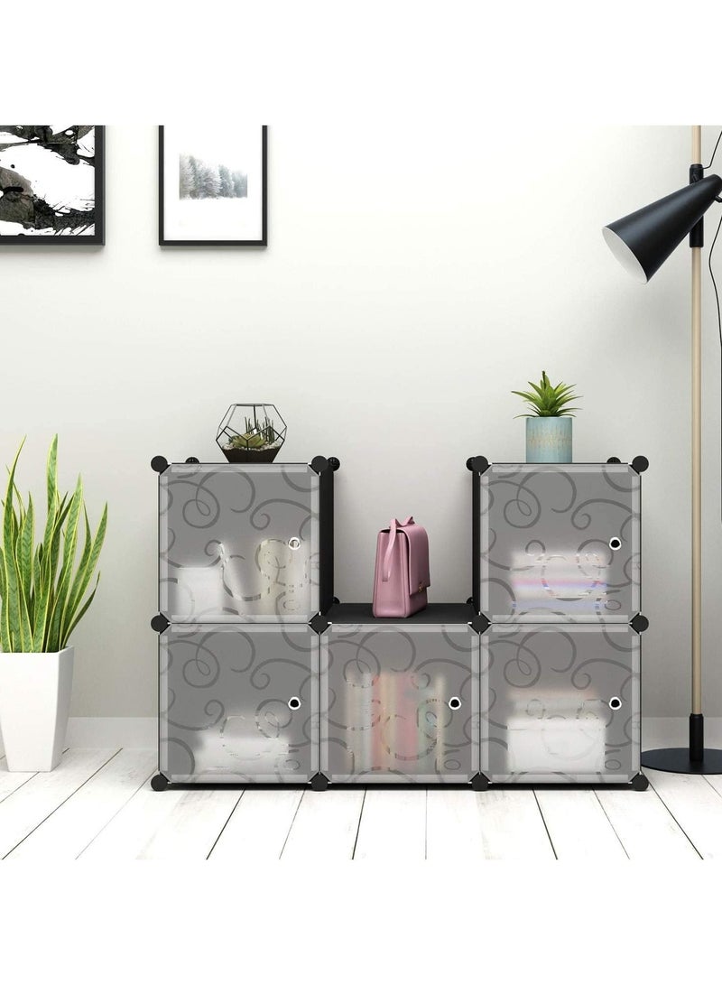 DubaiGallery 6 Cube Plastic Shoe Storage Organizer Units, Stackable Shoe Organizing Rack, Closed Shoe Organizer Boxes Bins with Doors, Space Saving Shoe Storage Cabinet  - Image 4