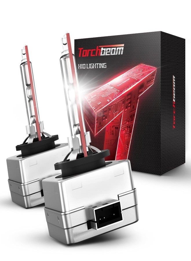 Torchbeam D1S HID Headlight Bulbs, 6000K Cool White, 150% Lighting Distance, Xenon Replacement Bulb, IP67 Design with Metal Stents Base, 5 Years Lifespan, Pack of 2 - Image 1