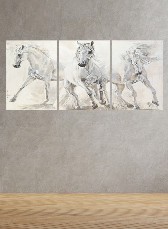 Marktna Decorative Wall Art Painting with an Animals Design, 3 Pieces, Size 120x60cm - Image 1