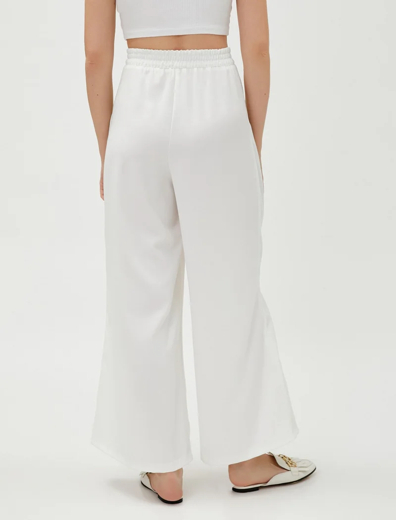 كوتون Palazzo Trousers Pleated Pocket