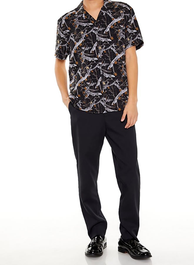 FOREVER 21 Leaf Print Short-Sleeve Shirt - Image 4