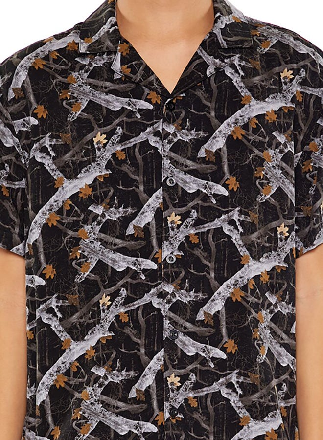 FOREVER 21 Leaf Print Short-Sleeve Shirt - Image 5