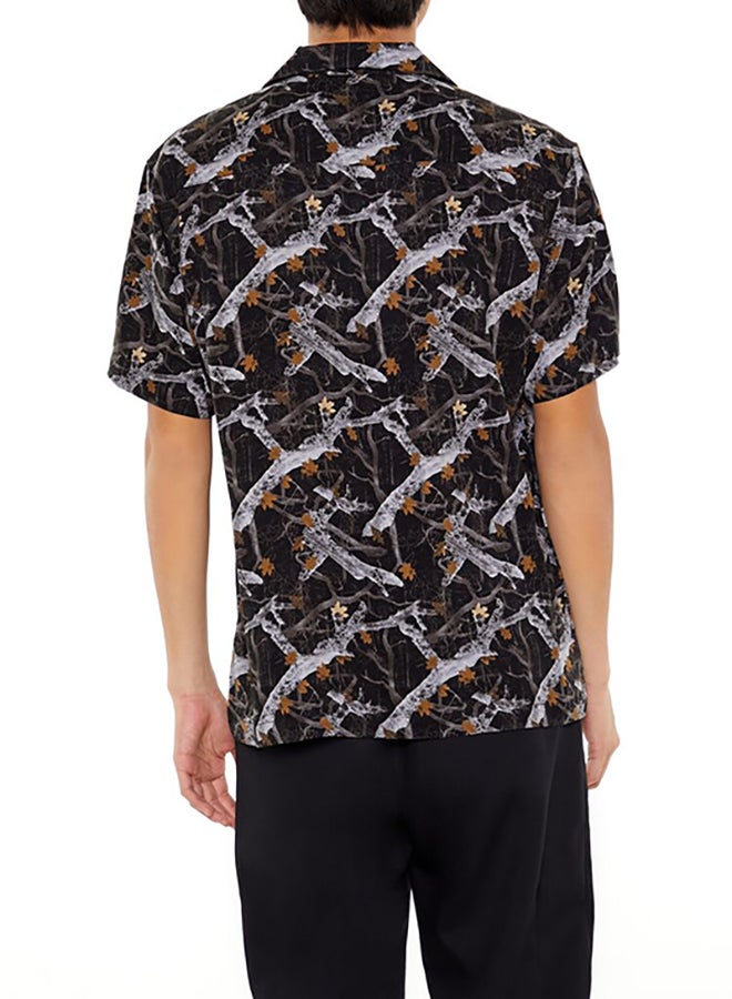 FOREVER 21 Leaf Print Short-Sleeve Shirt - Image 3