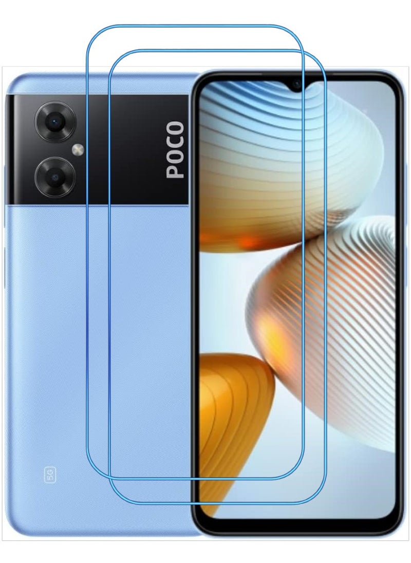 ACLIX 2 Pieces Antistatic ESD Dustproof Premium Quality High Definition Clear Tempered Glass Screen Protector Designed For Xiaomi Poco M4 5G - Image 1