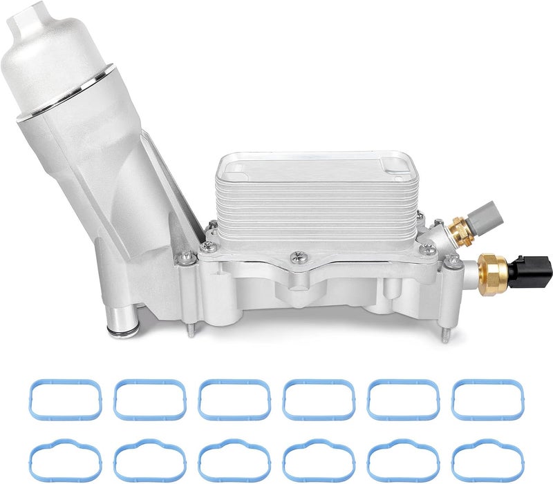 LOREADA 926-959 Upgraded Full Aluminum Engine Oil Filter Housing Kit with Oil Cooler Sensors and Gaskets for Chrysler 200 300 - Image 1