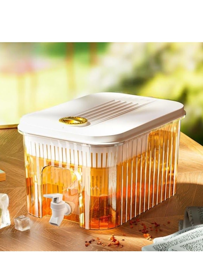SOLARAE Beverage Dispenser for Fridge Clear Premium Plastic Small Iced Water Jug Holder with Filter Spout Spigot Refrigerator Drinks Container for Parties Juice Pitcher Juice Container Iced for Party - Image 3