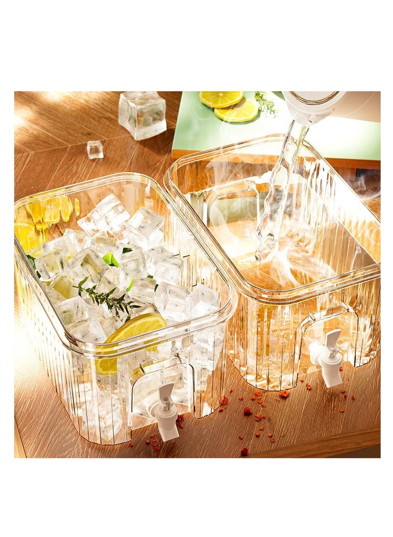 SOLARAE Beverage Dispenser for Fridge Clear Premium Plastic Small Iced Water Jug Holder with Filter Spout Spigot Refrigerator Drinks Container for Parties Juice Pitcher Juice Container Iced for Party - Image 4