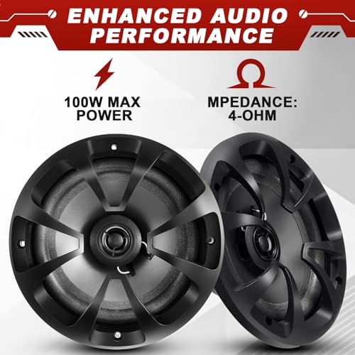 Datanly 2 Pairs 2-Way Coaxial Car Audio Speakers Full Range Speakers with Powerful Sound and Easy Installation Enhanced Bass Response Black Car Loudspeaker (6.5") - Image 3