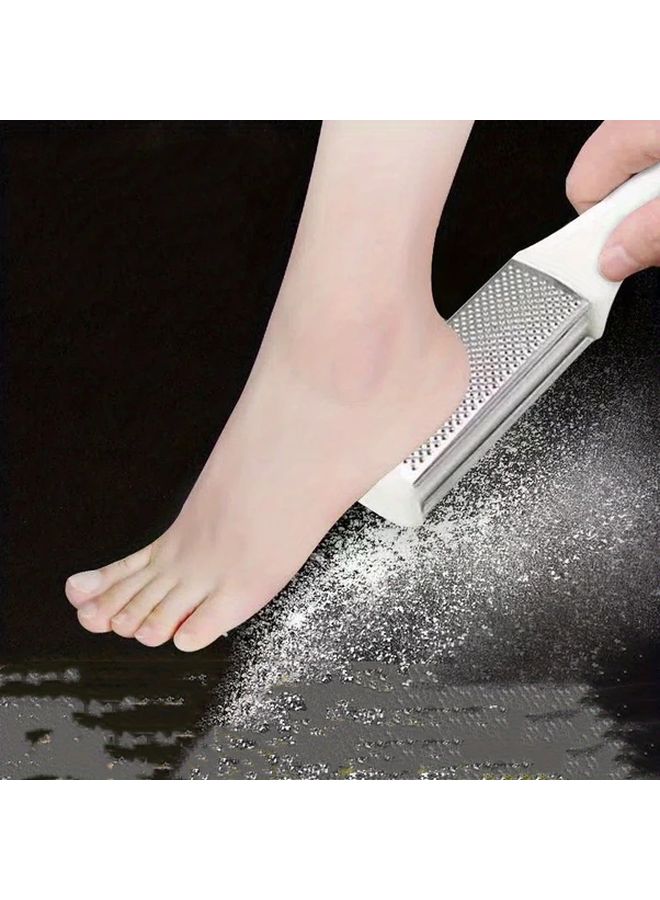 Stainless Steel Foot File With Transparent Handle Manual Exfoliator Pedicure Tool - Image 1