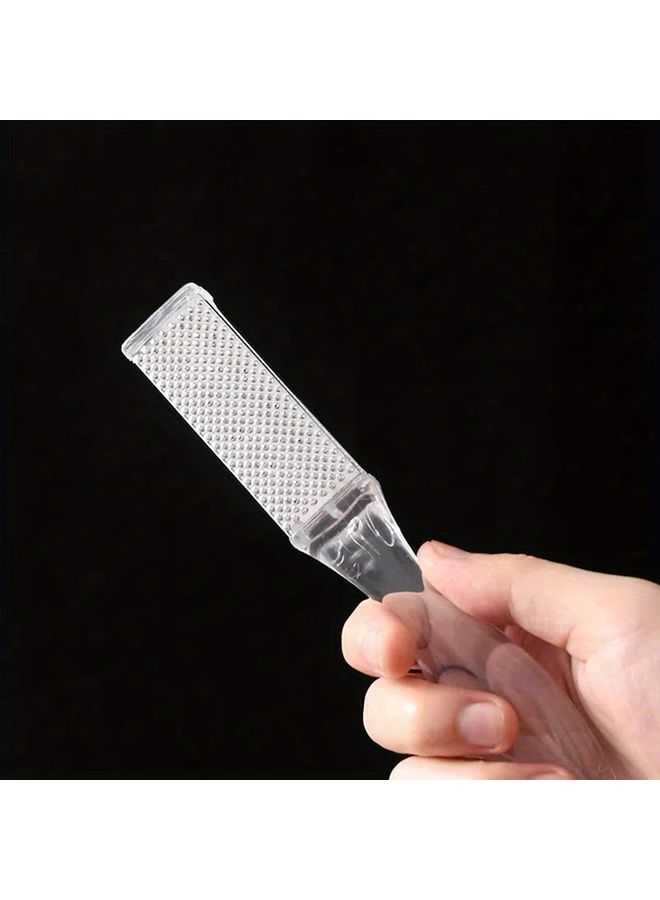 Stainless Steel Foot File With Transparent Handle Manual Exfoliator Pedicure Tool - Image 3