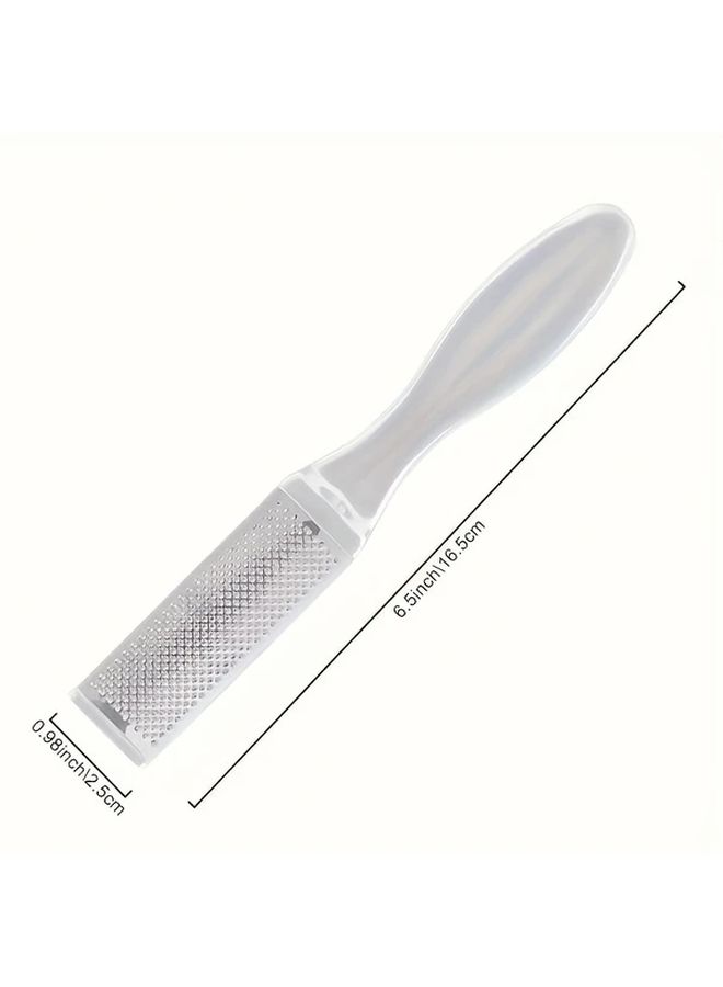Stainless Steel Foot File With Transparent Handle Manual Exfoliator Pedicure Tool - Image 4