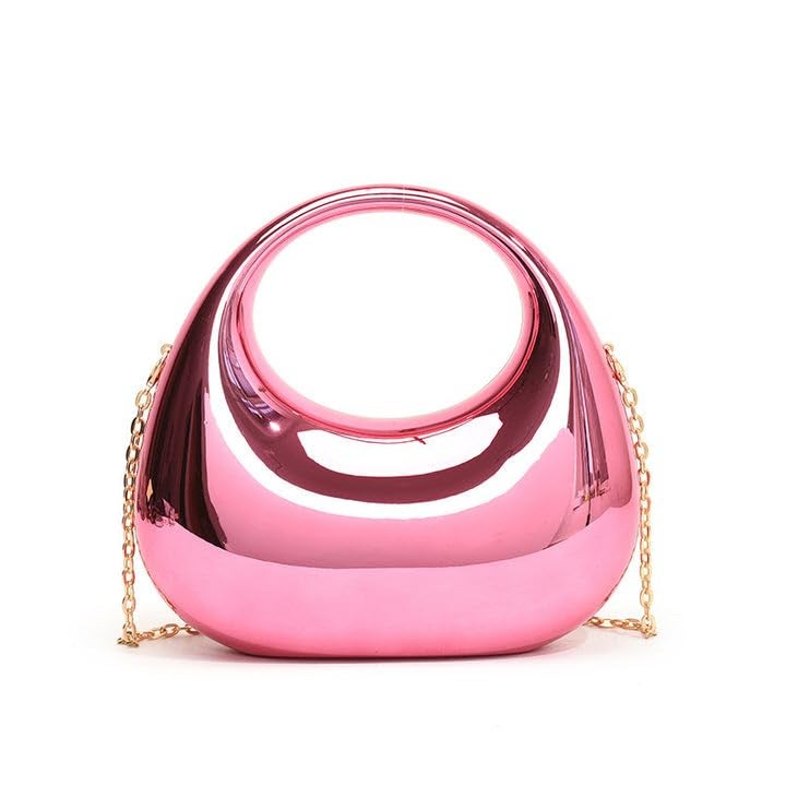 DOSYSO Moon Clutch Purse Acrylic Evening Handbag for Women Crossbody Sling Bags with Detachable Chain Strap Glossy Stylish Latest Ladies Girls Small Size Cute Wallet Party Wedding Gift item - Image 1