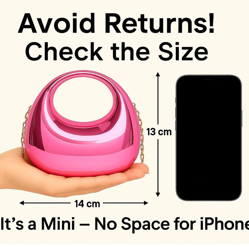 DOSYSO Moon Clutch Purse Acrylic Evening Handbag for Women Crossbody Sling Bags with Detachable Chain Strap Glossy Stylish Latest Ladies Girls Small Size Cute Wallet Party Wedding Gift item - Image 2